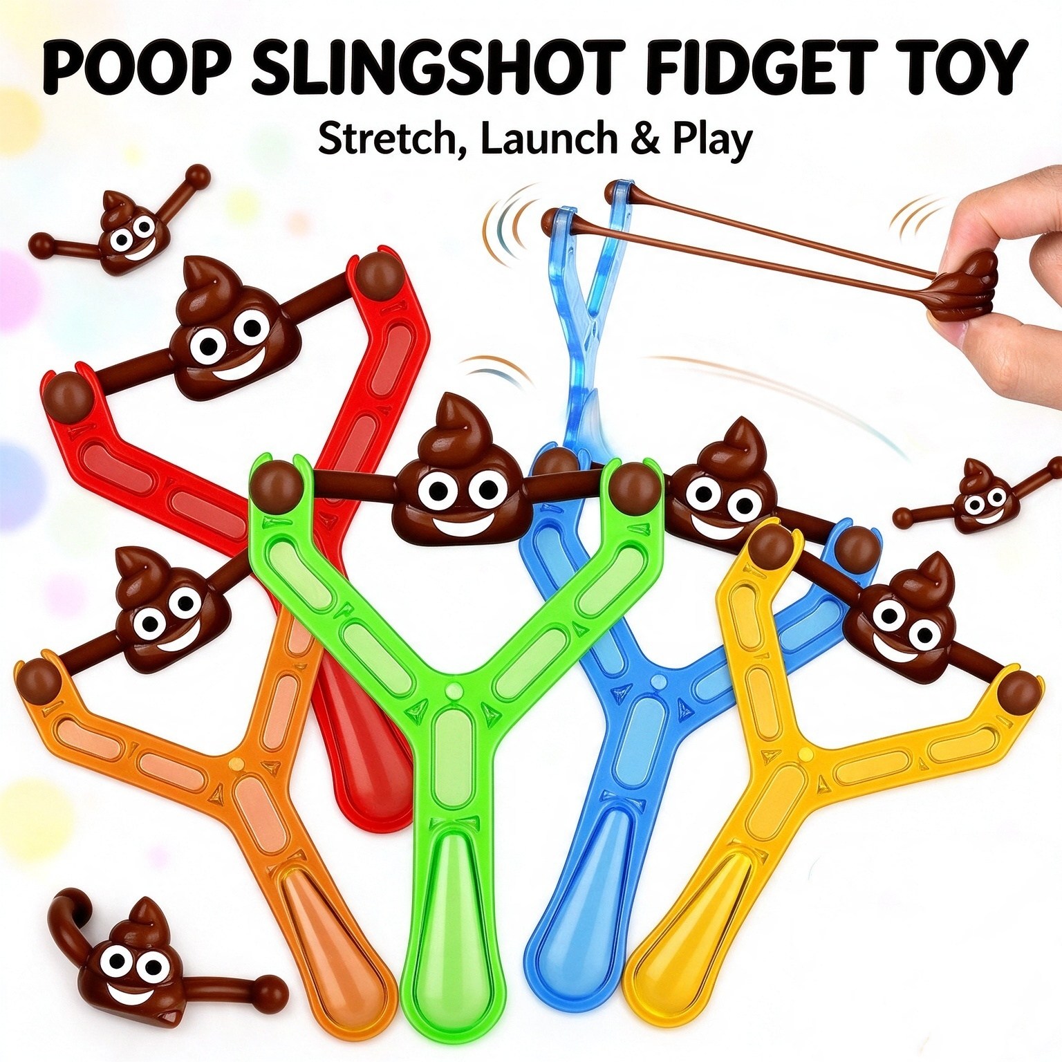 Fake Poop Gag Gift - 5Pcs Fake Poop Slingshot Funny Prank
