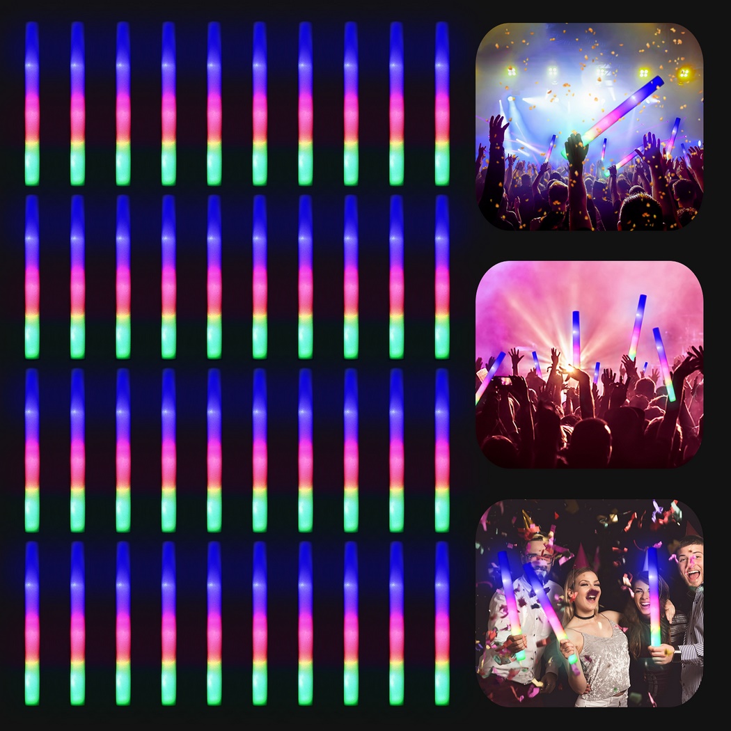 Flashing Led Foam Sticks Party - 40Pcs Led Foam Sticks Foam Glow