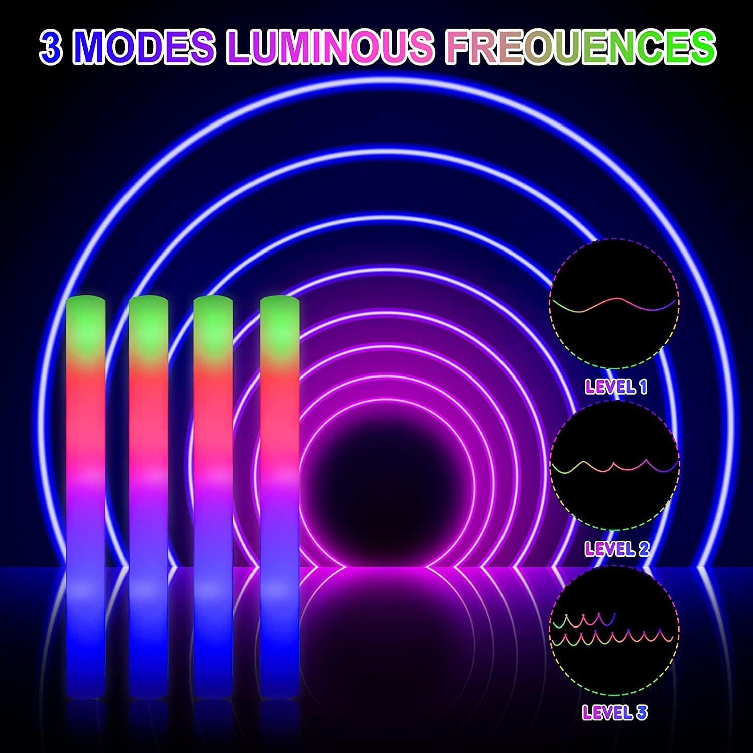 42Pcs Colorful RGB Glow Foam S - Flashing Led Foam Sticks Party review and price