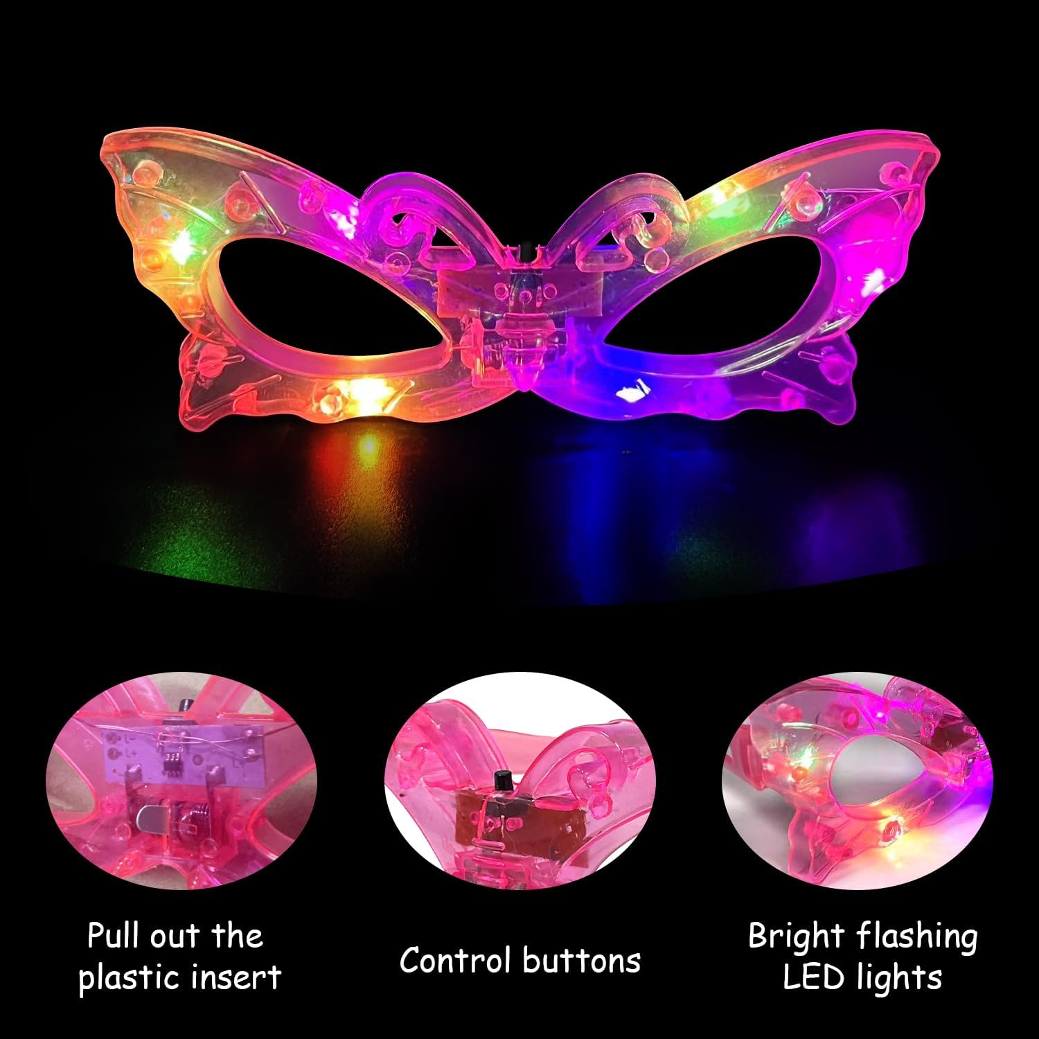 12pcs LED Light Up Glasses Glo - Glow In The Dark Party Glasses review and price