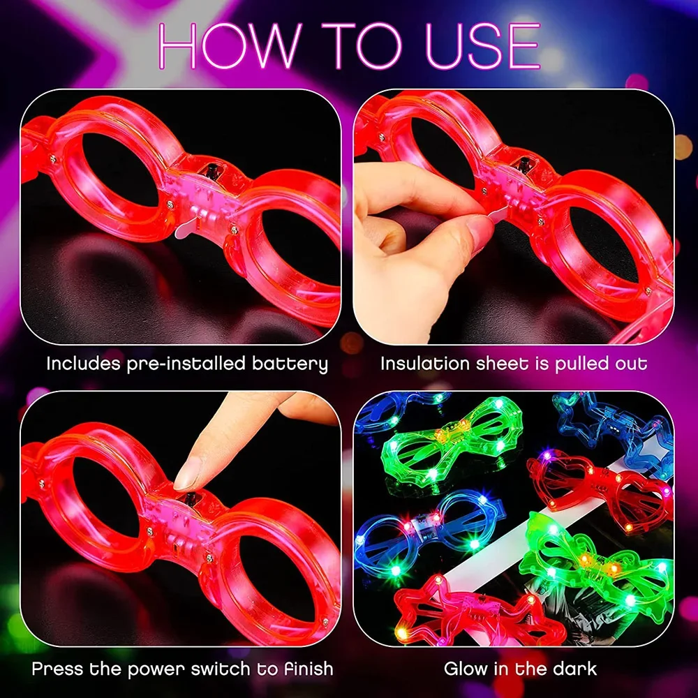 LED Glasse Neon Glow In The Da - Glow In The Dark Party Glasses review and price