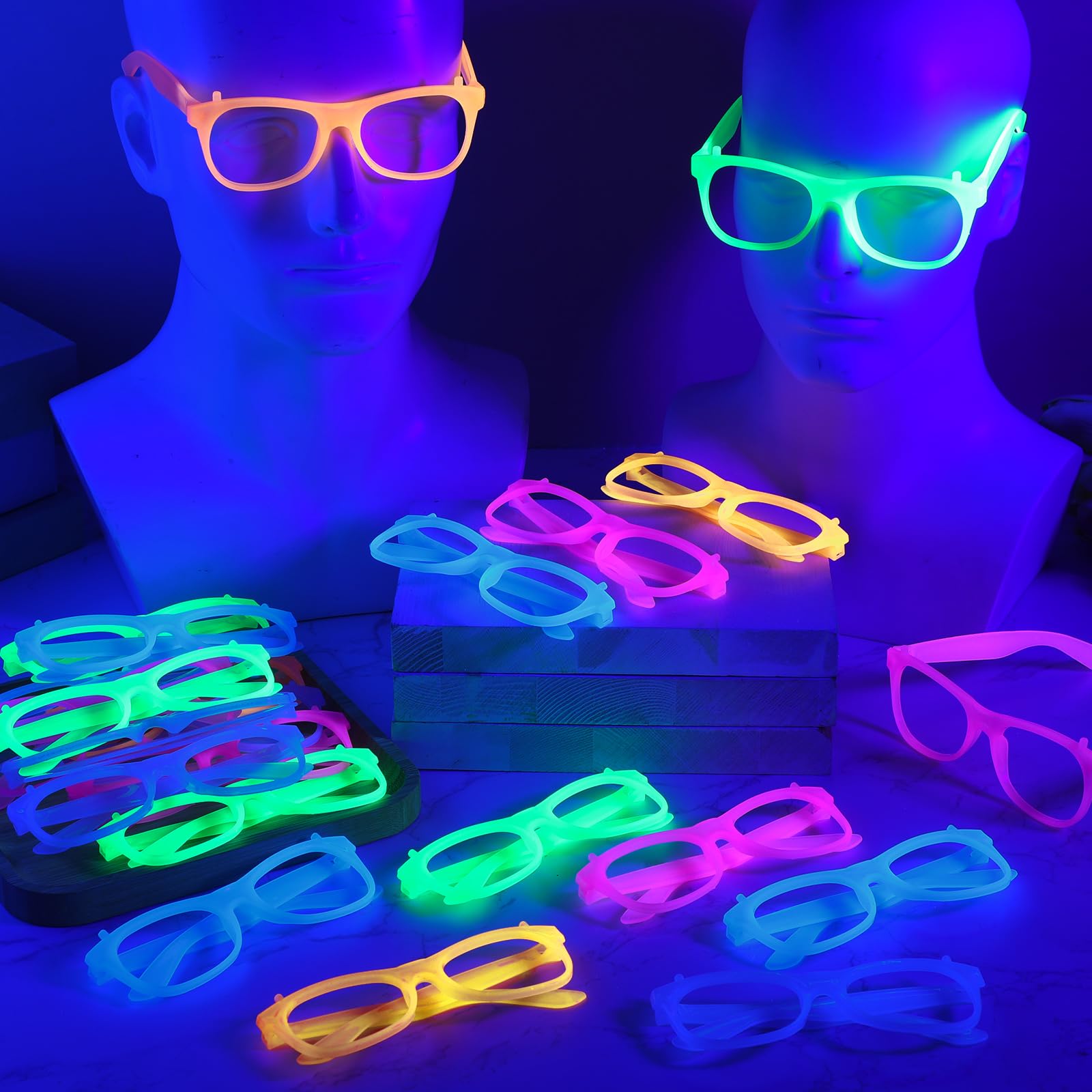 2/24pcs Glow-in-the-Dark Neon  - Glow In The Dark Party Glasses review and price