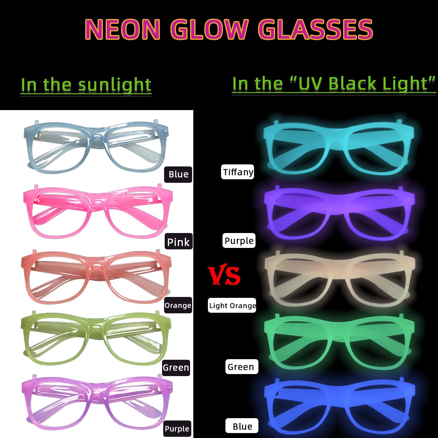 2/24pcs Glow-in-the-Dark Neon  - Glow In The Dark Party Glasses review and price