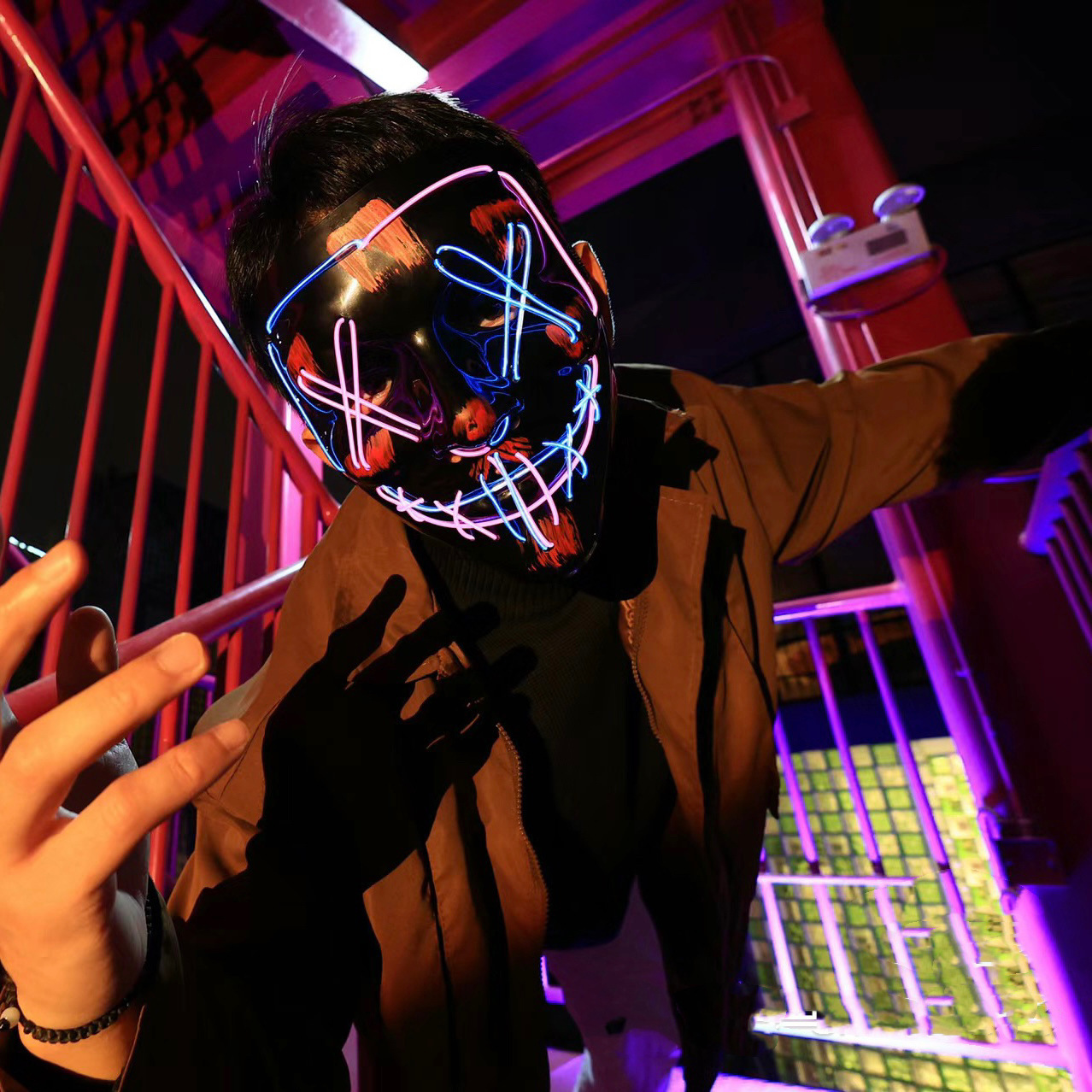 Halloween LED Light-Up Purge M - Led Purge Mask Halloween review and price