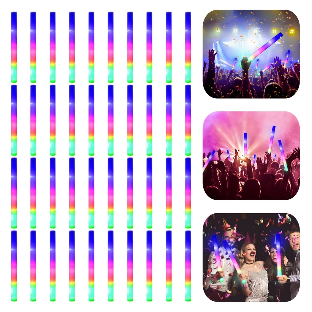 40Pcs Led Foam Sticks Foam Glo - Flashing Led Foam Sticks Party review and price